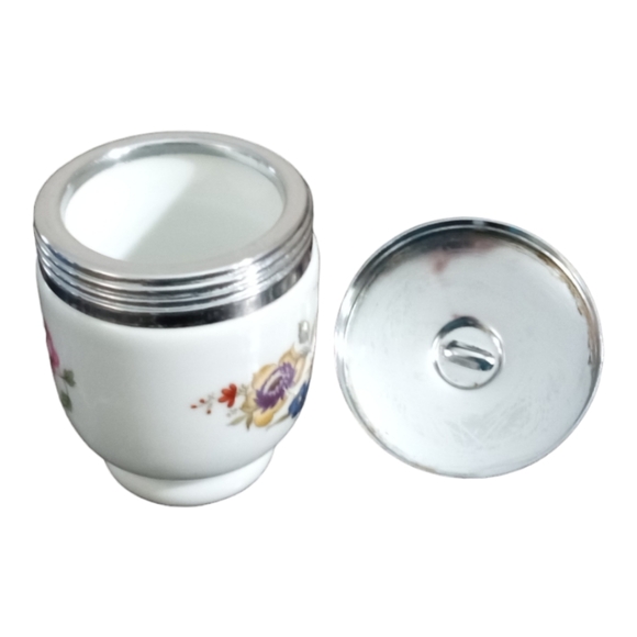 Royal Worcester Egg Coddler Rose Floral England Porcelain - Picture 4 of 6